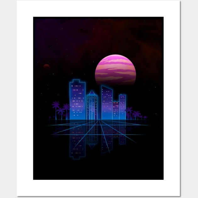 Outrun city Wall Art by juliusllopis